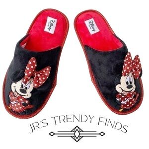 Disney Minnie Mouse Red & Black Slippers with Gift Box Limited Collection